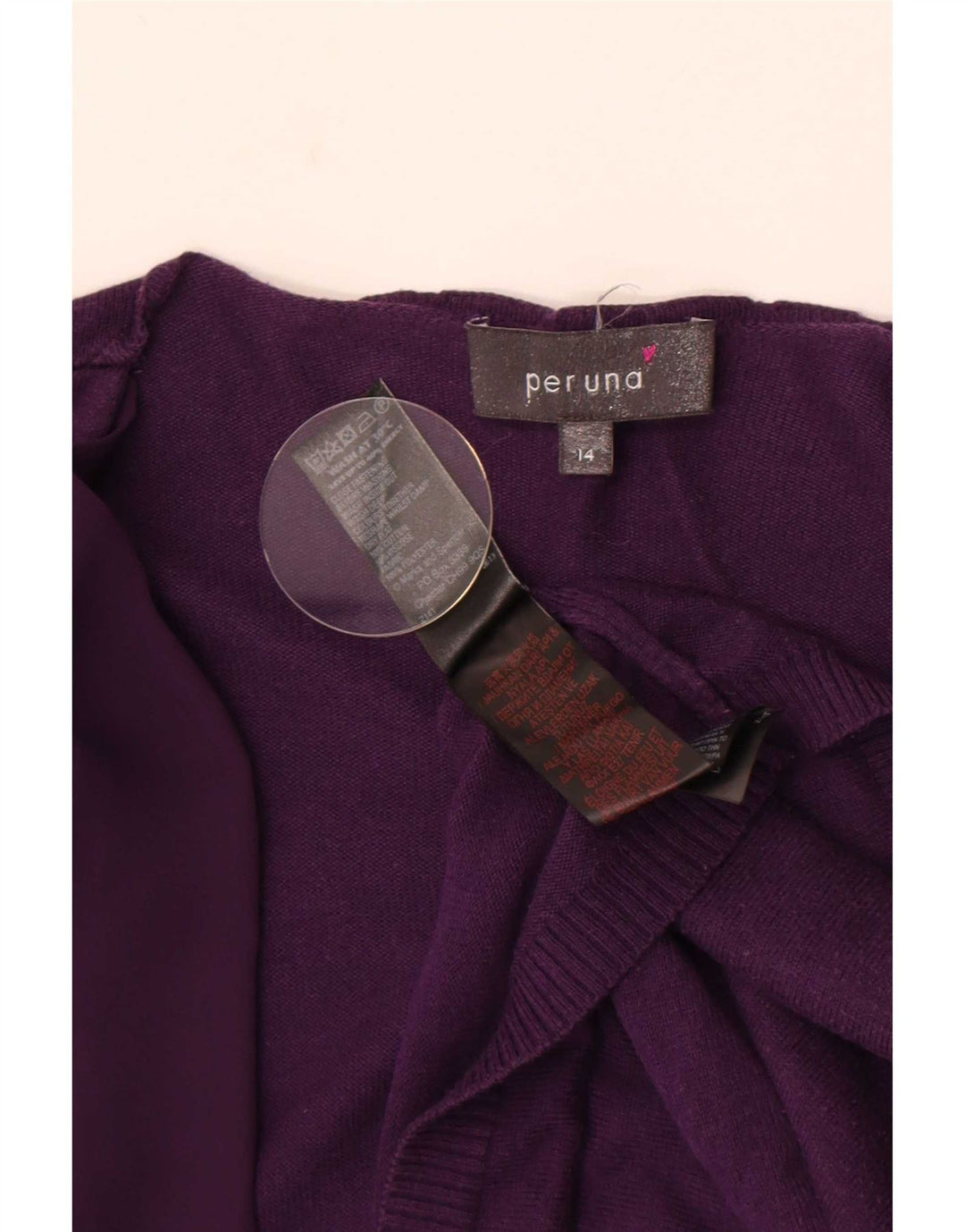 Marks & Spencer Damski sweter rozpinany UK 14, średni fiolet, bawełna