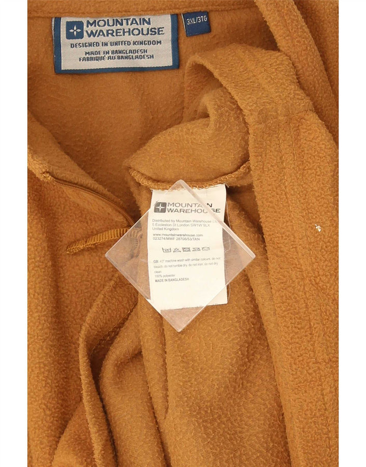Męski sweter polarowy Mountain Warehouse z zamkiem błyskawicznym, 3XL, żółty poliester