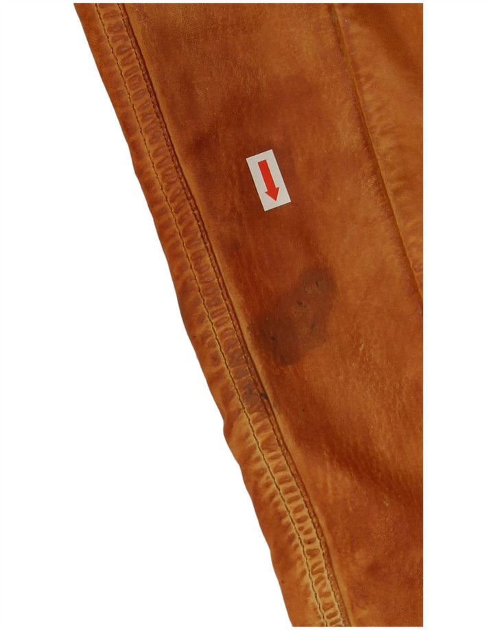 Damska skórzana kurtka motocyklowa Gipsy UK 14, średnia brązowa skóra