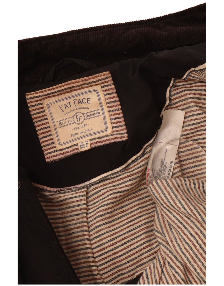 FAT FACE Womens Quilted Jacket UK 10 Small Black Polyester