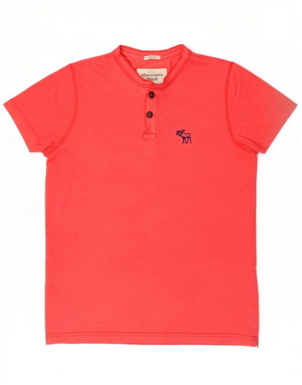 Abercrombie & Fitch Mens Muscle Polo Shirt Small Red Cotton