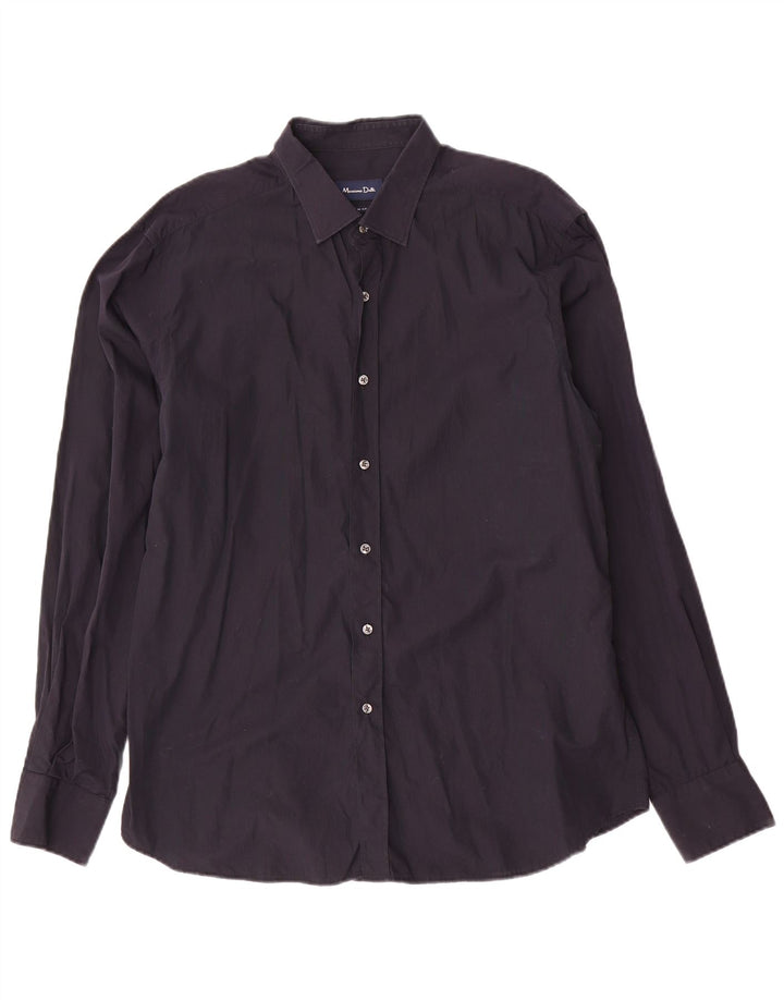 Koszula męska MASSIMO DUTTI Slim Fit XL, granatowa, bawełniana