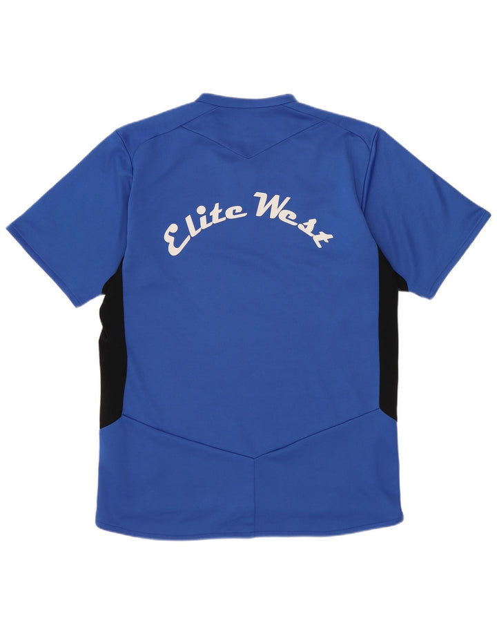 T-shirt męski Lotto Top, średni niebieski, poliester z blokami kolorów