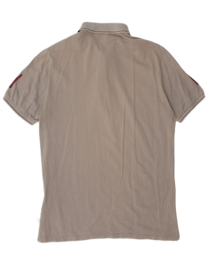 Męska koszulka polo CERRUTI 1881 z grafiką, duża, szara, bawełniana