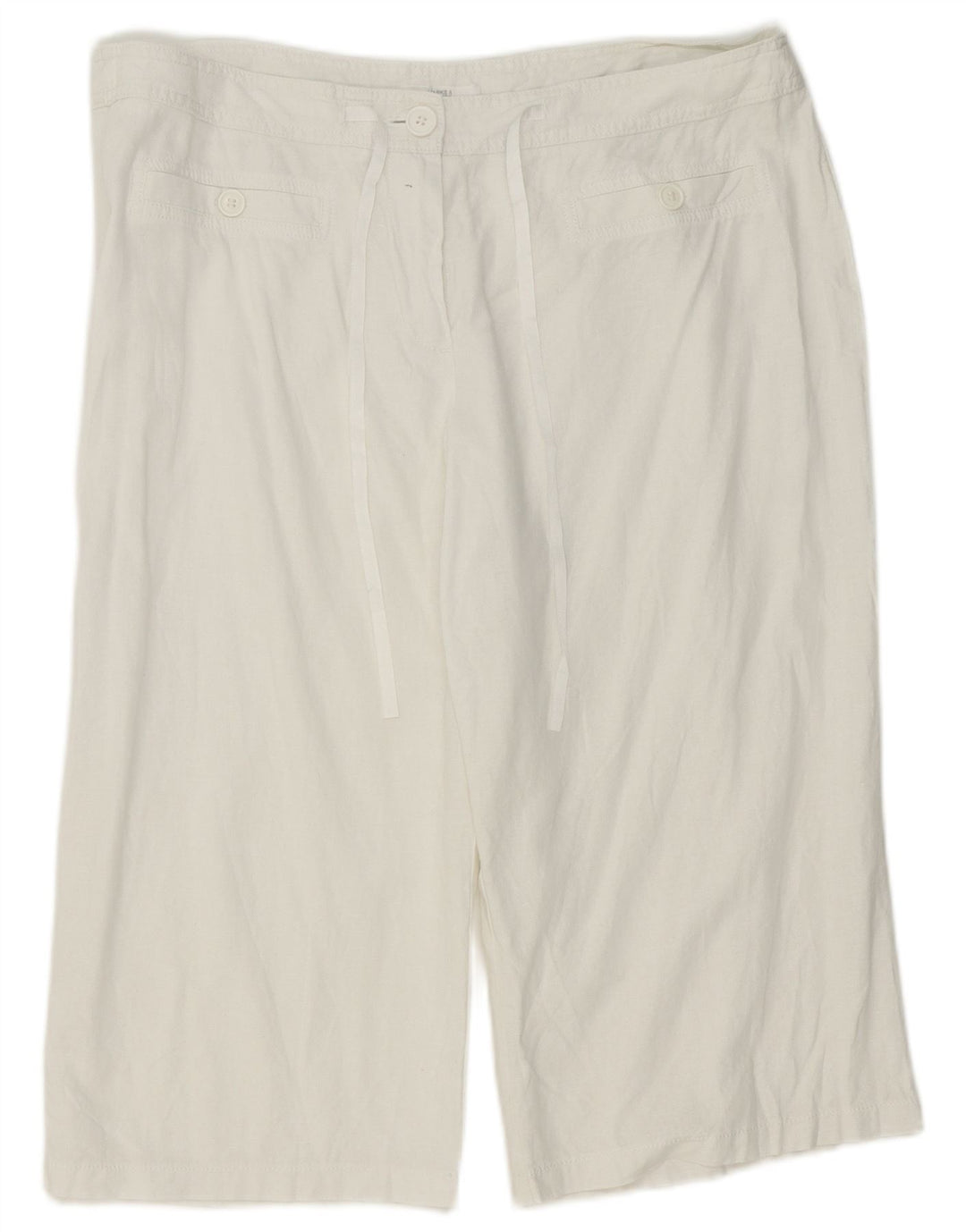 Marks & Spencer Damskie Bermudy UK 18 XL W38 Białe Lniane