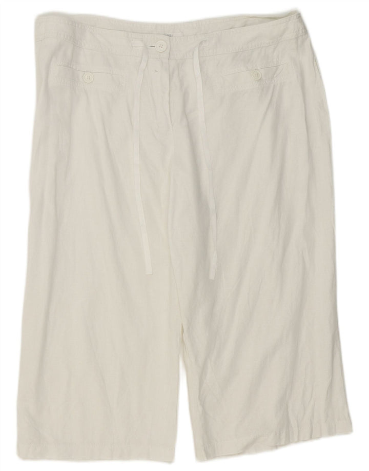 Marks & Spencer Damskie Bermudy UK 18 XL W38 Białe Lniane