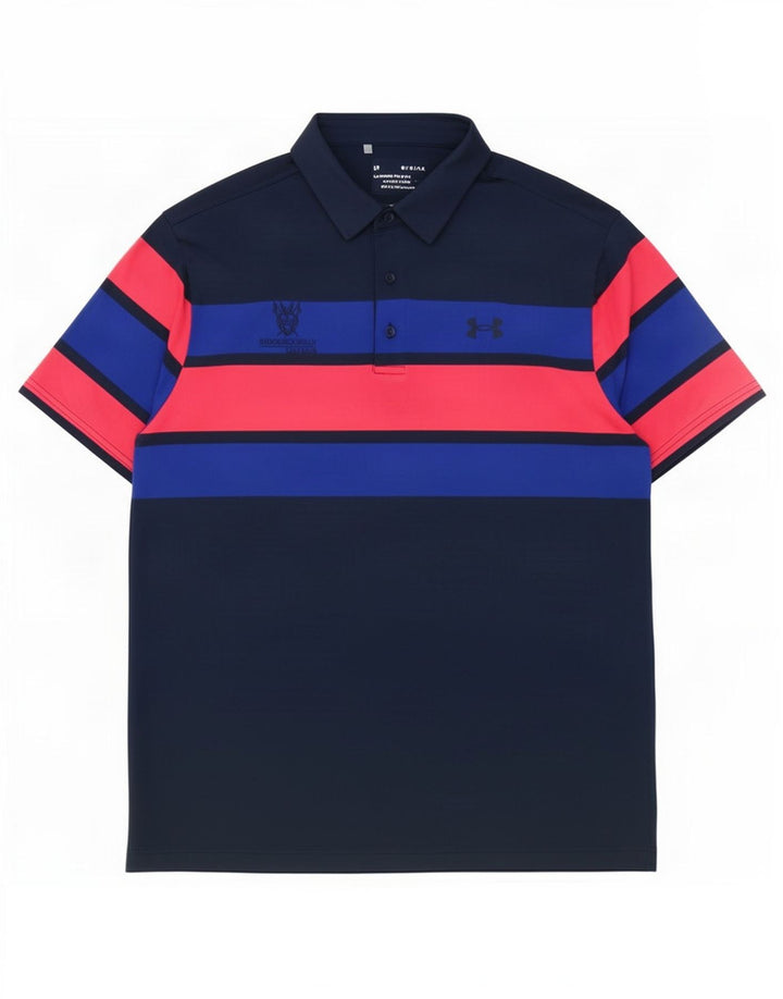 Męska koszulka polo Under Armour, duża, granatowa, z blokami kolorów