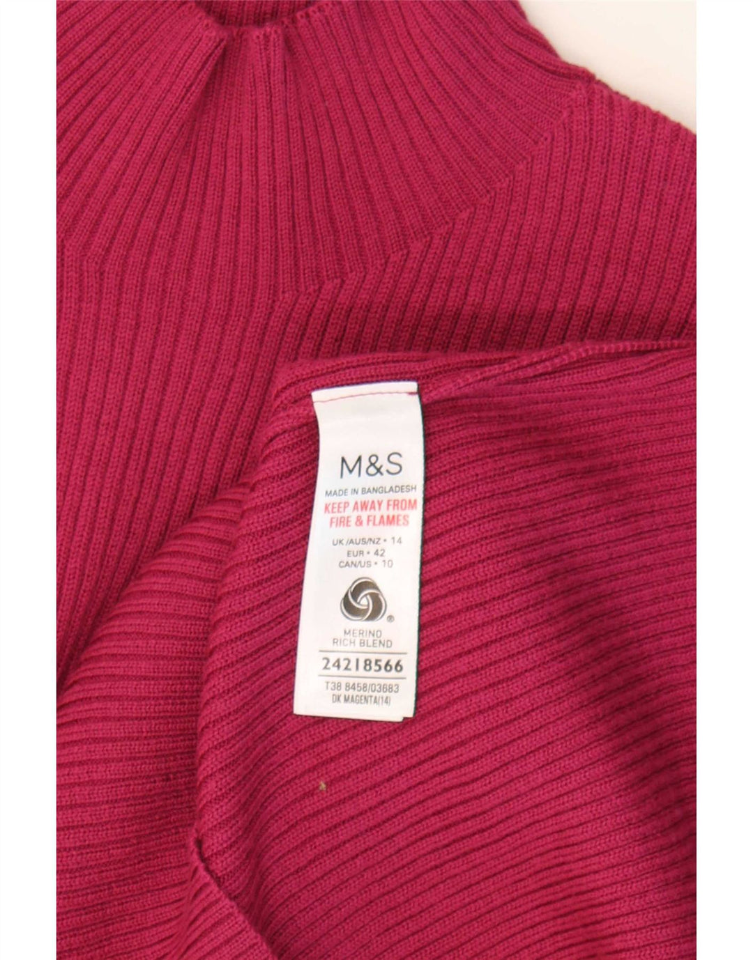 Marks & Spencer Damski sweter z golfem UK 14, duży fioletowy