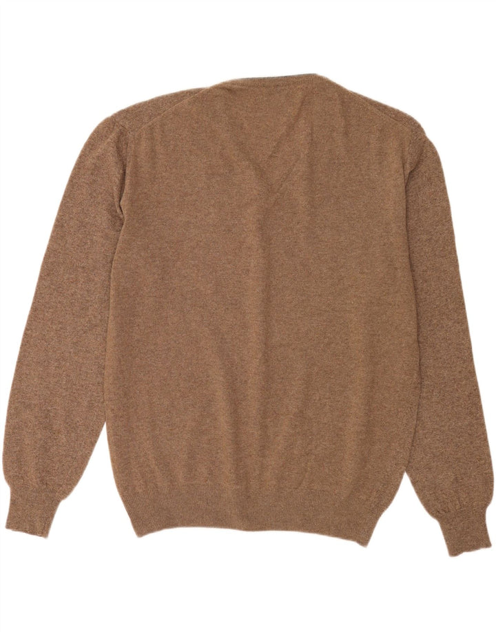 Marlboro Classics Męski sweter z dekoltem w kształcie litery V XL, beżowa wełna