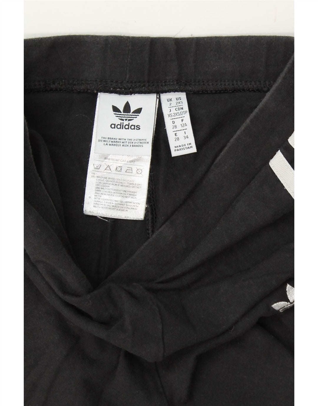 ADIDAS Womens Leggings UK 2 XS Black Cotton Vintage Adidas and Second-Hand Adidas from Messina Hembry 