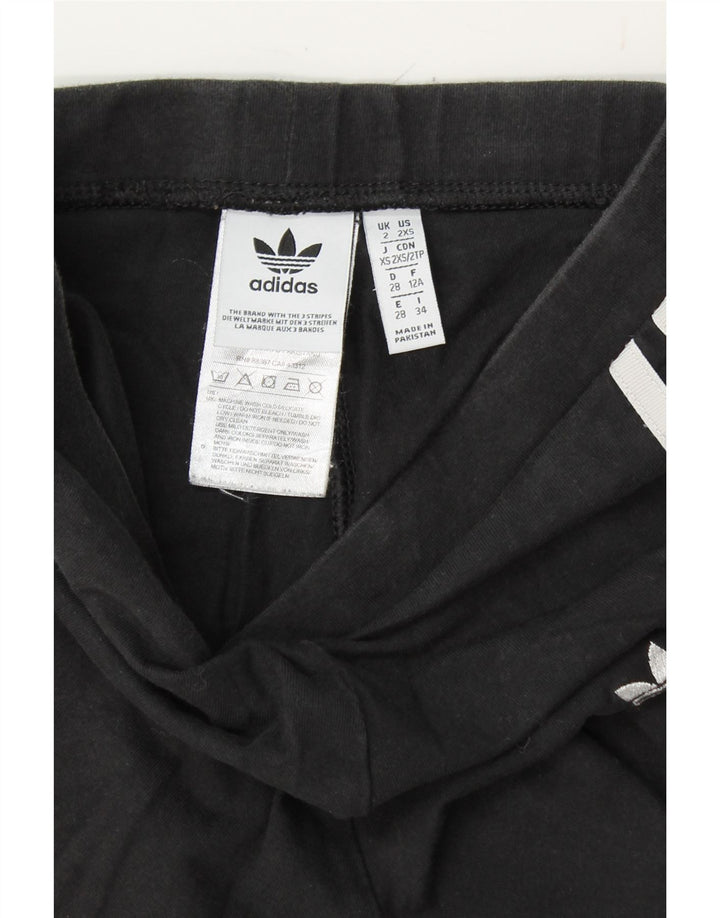 ADIDAS Womens Leggings UK 2 XS Black Cotton Vintage Adidas and Second-Hand Adidas from Messina Hembry 