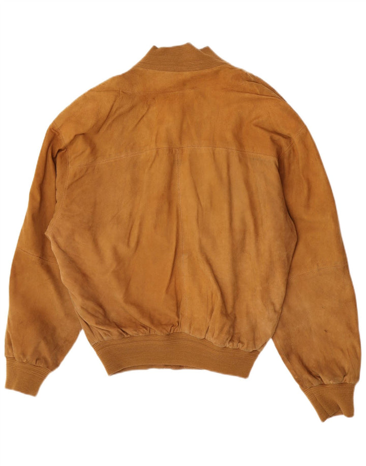 Vintage męska zamszowa kurtka bomber IT 48 średnio brązowa skóra