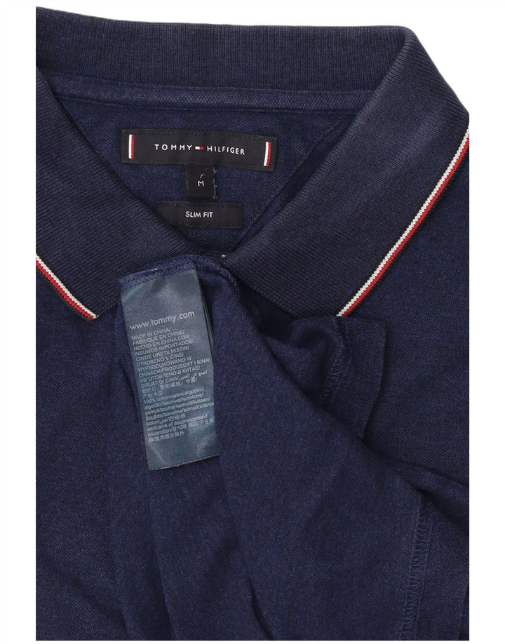 Męska koszulka polo slim fit TOMMY HILFIGER, średnia, granatowa, bawełniana