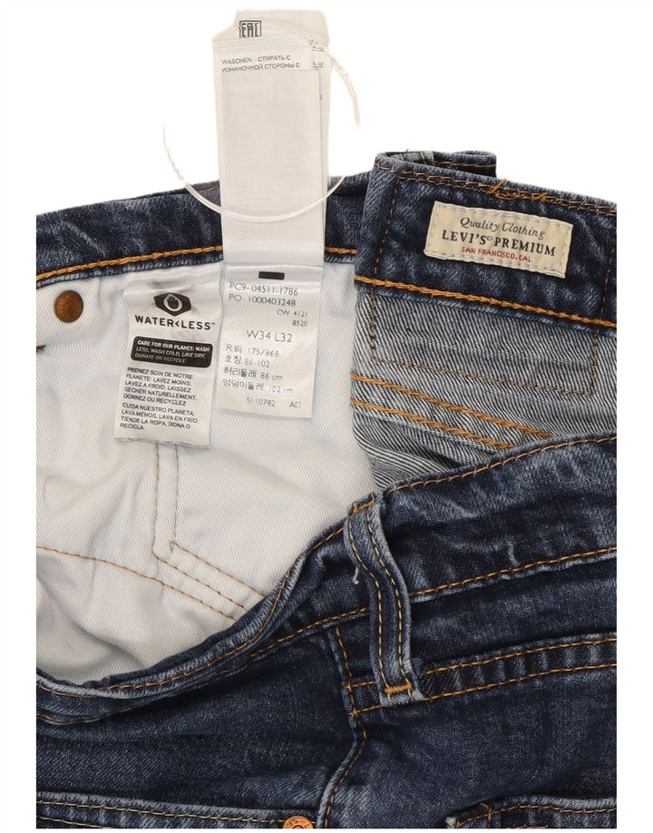 Męskie jeansy Levi's 511 Slim W34 L32 Granatowa bawełna