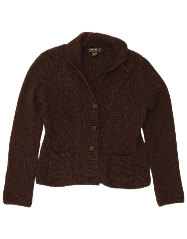 Sweter damski Eddie Bauer UK 12 Średniobrązowy, bawełniany nakrapiany
