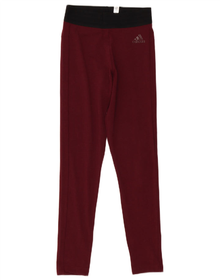 Legginsy damskie Adidas UK 4/6 XS Burgundowa bawełna