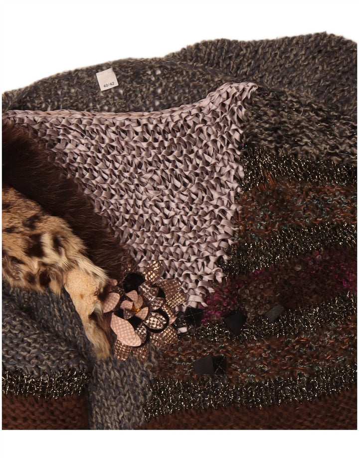 Damski sweter VINTAGE z dekoltem w łódkę EU 40/42 Średni szary, blok kolorów