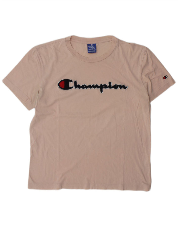 Męski T-shirt Champion z grafiką, średni, różowy, bawełniany