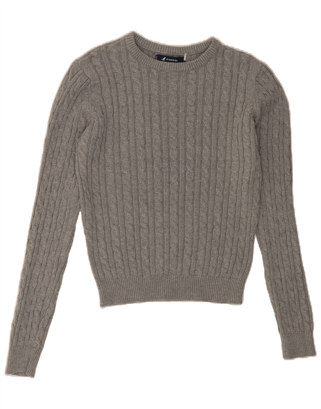 KANGOL Womens Boat Neck Jumper Sweater UK 12 Medium Grey Cotton Vintage Kangol and Second-Hand Kangol from Messina Hembry 
