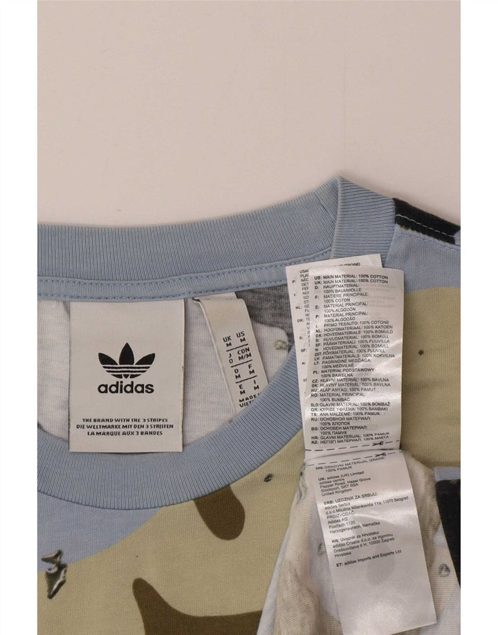 Adidas Męski T-Shirt Top Średni Wielobarwny Kamuflaż Bawełniany