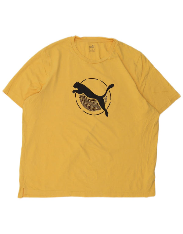 Męska koszulka z grafiką Puma Top 2XL Żółta bawełna