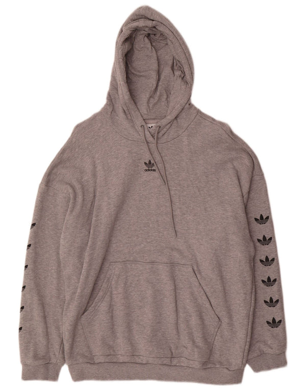 Damska bluza z kapturem Adidas Graphic Oversized UK 14 Medium Grey Flecked