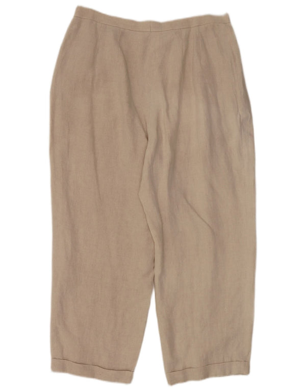 Marks & Spencer Damskie Krótkie Spodnie UK 18 XL W32 L25 Beżowe Lniane