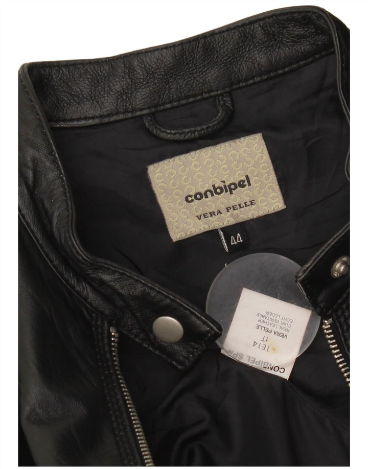 Conbipel damska kurtka motocyklowa ze skóry Crop IT 44, średnia czarna skóra