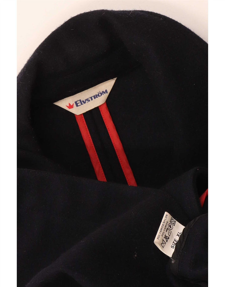 Płaszcz męski Elvstrom, brytyjski 42 XL, granatowy, wełniany
