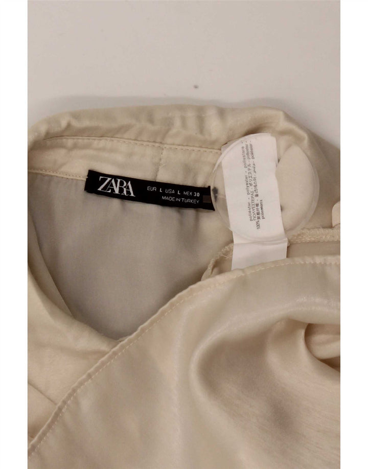 Koszula damska Zara UK 16, duża, złamana biel, poliester