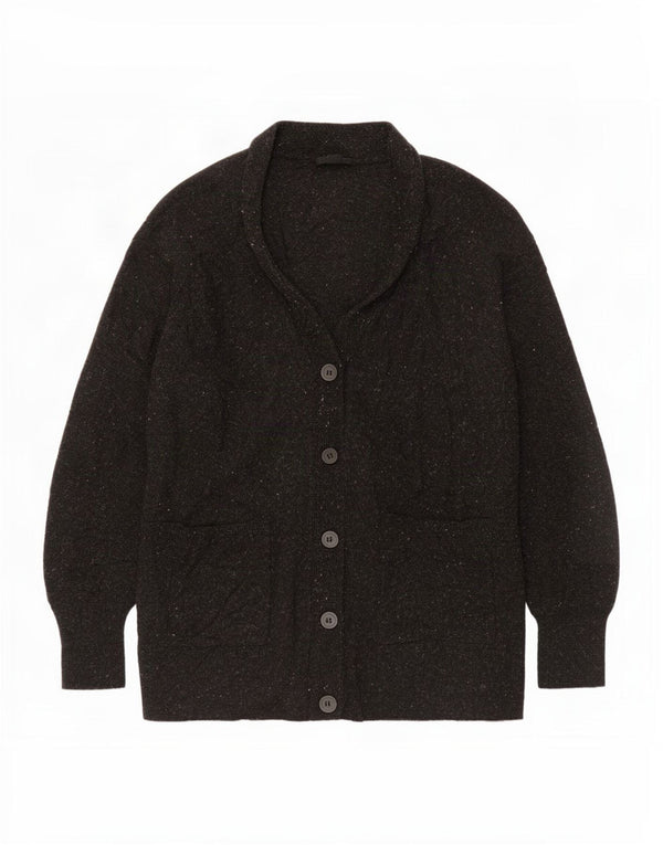 Cos Damski sweter oversize z kardiganem UK 10, mała czarna wełna w cętki