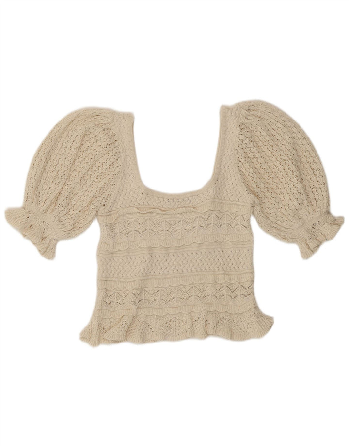 Bluzka damska Zara Crochet Crochet Top UK 10 Small Beige