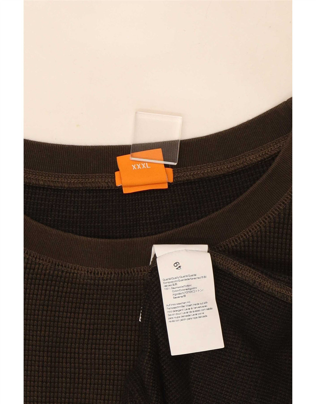Męski top z długim rękawem Hugo Boss 3XL, brązowa bawełna