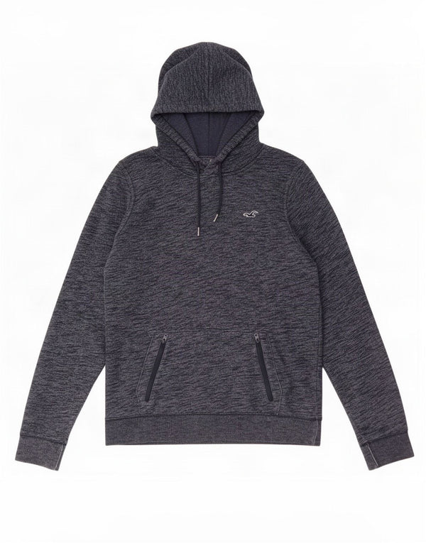 Hollister Mens Hoodie Jumper Medium Navy Blue Flecked Cotton