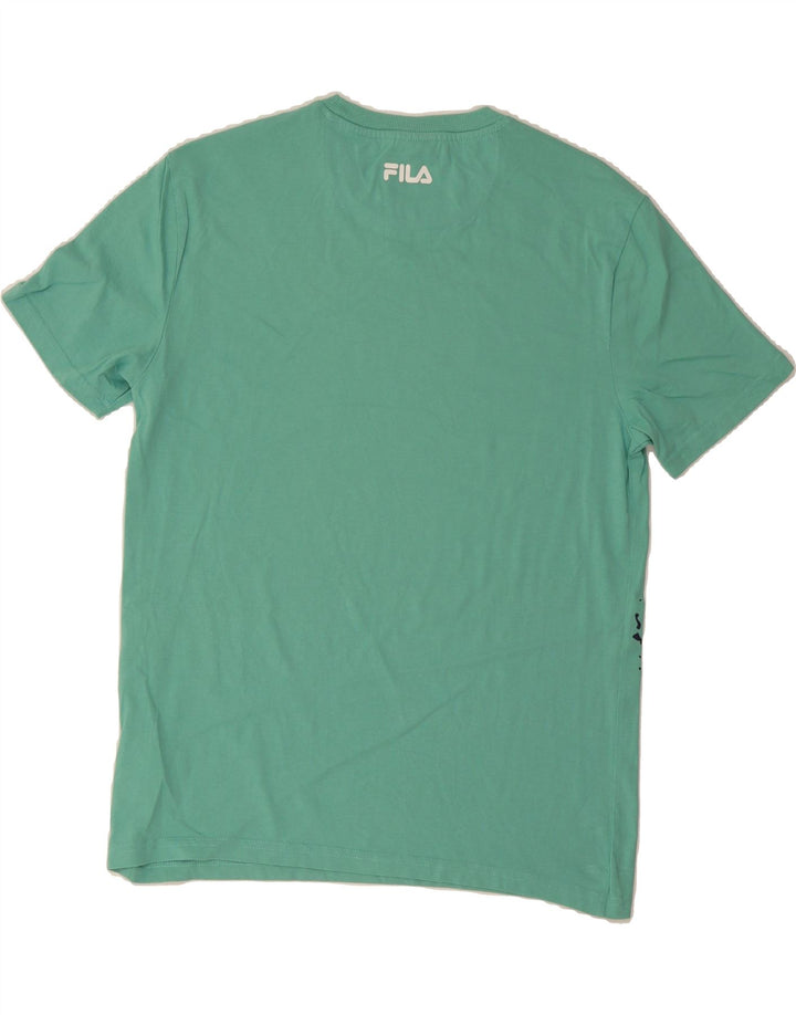 FILA Mens Graphic T-Shirt Top Medium Green Cotton Vintage Fila and Second-Hand Fila from Messina Hembry 