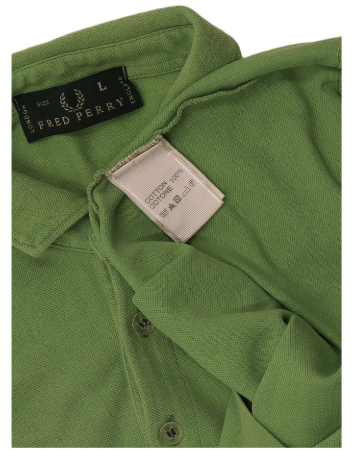 Męska koszulka polo Fred Perry, duża, zielona, bawełniana