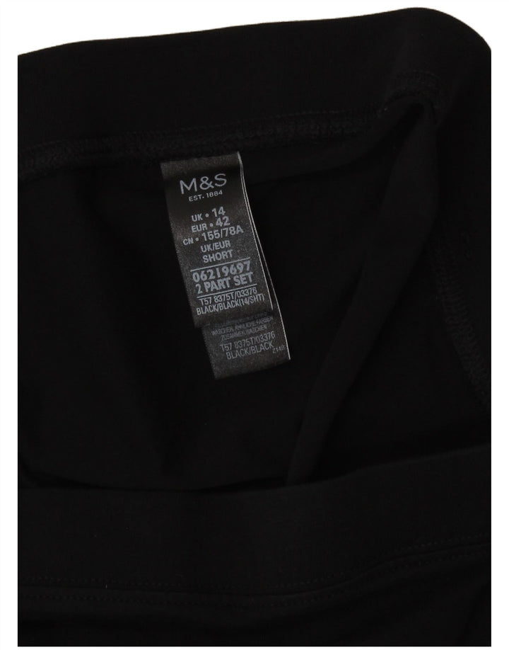 Marks & Spencer Krótkie legginsy damskie UK 14, duże, czarne, bawełniane