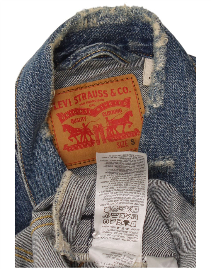 Męska kurtka dżinsowa Levi's w trudnej sytuacji UK 36, mała niebieska bawełniana