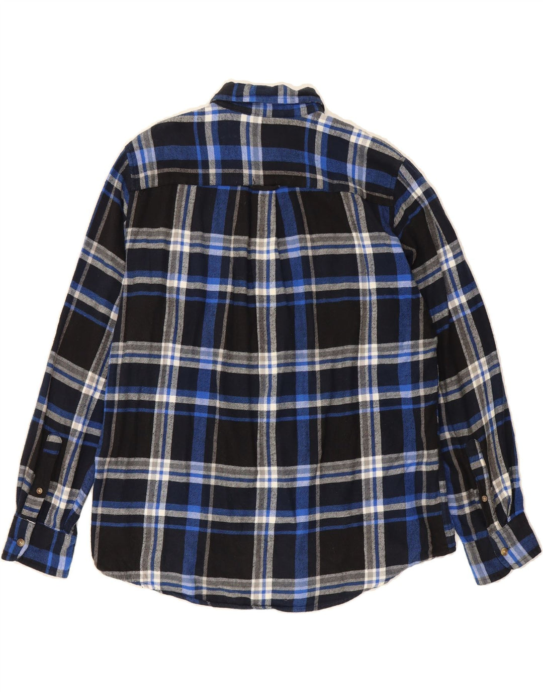 CHAPS Mens Flannel Shirt Medium Blue Check Cotton Vintage Chaps and Second-Hand Chaps from Messina Hembry 