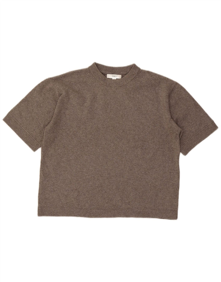 Sweter damski Marks & Spencer z okrągłym dekoltem, UK 14, średni szary