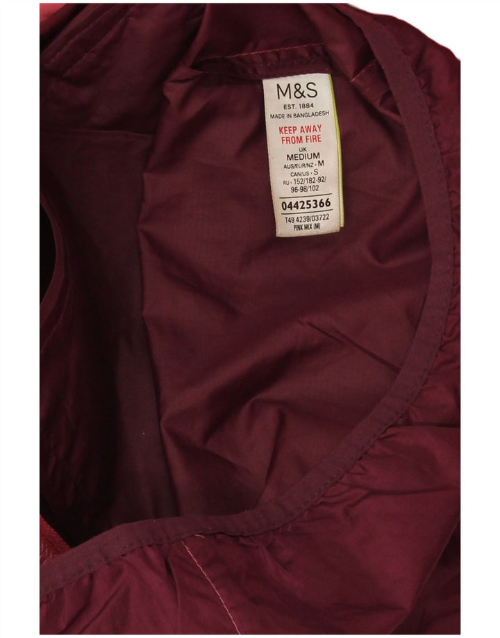 Damska kurtka przeciwdeszczowa z kapturem Marks & Spencer UK 14 w kolorze średniego różu