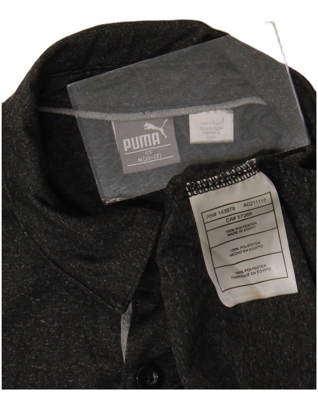 Chłopięca koszulka polo Puma 10-11 lat, średnioszara, poliestrowa w plamki