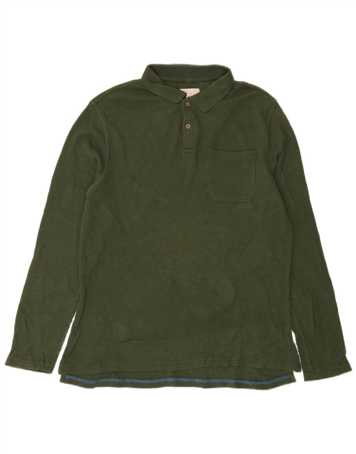 Męska koszulka polo z długim rękawem White Stuff, średnia bawełna khaki