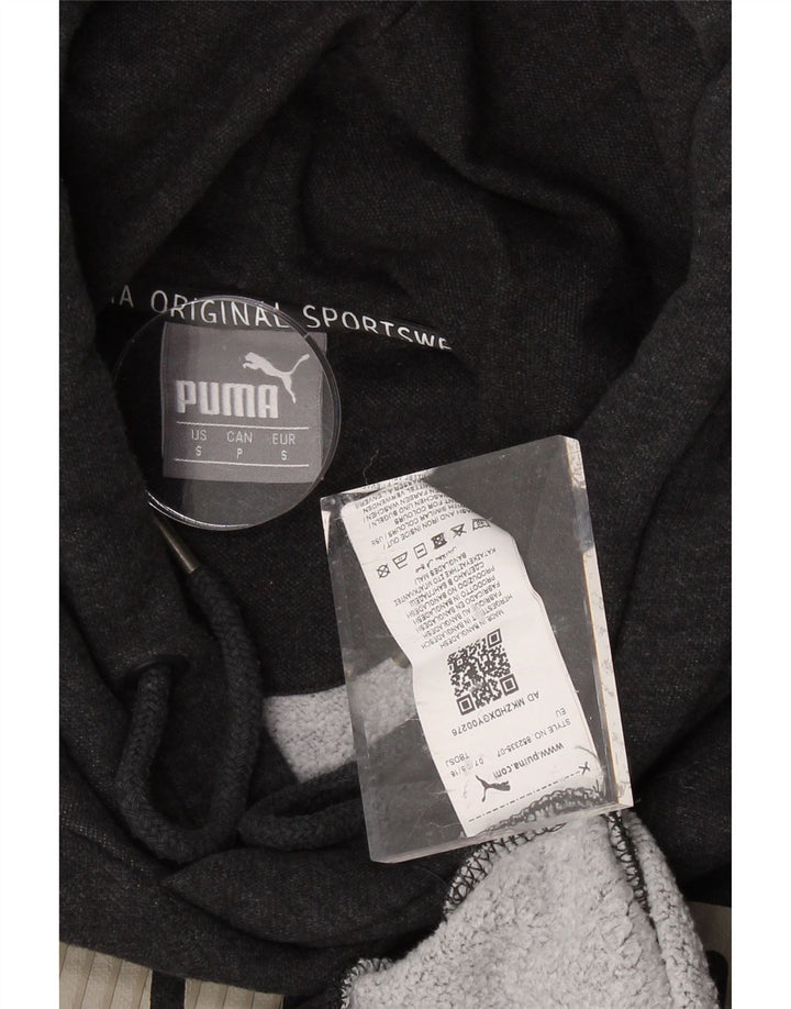 PUMA Mens Graphic Hoodie Jumper Small Grey Cotton Vintage Puma and Second-Hand Puma from Messina Hembry 