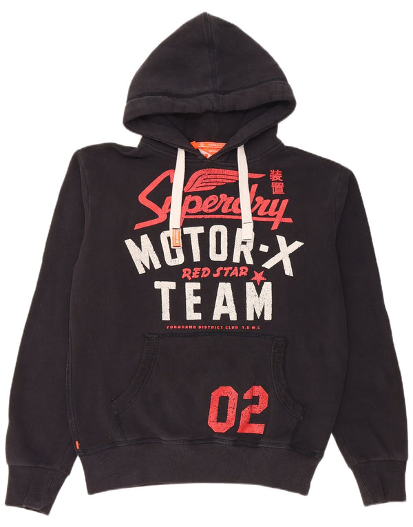 Męski sweter z kapturem Superdry w stylu vintage, XL, czarny, bawełniany