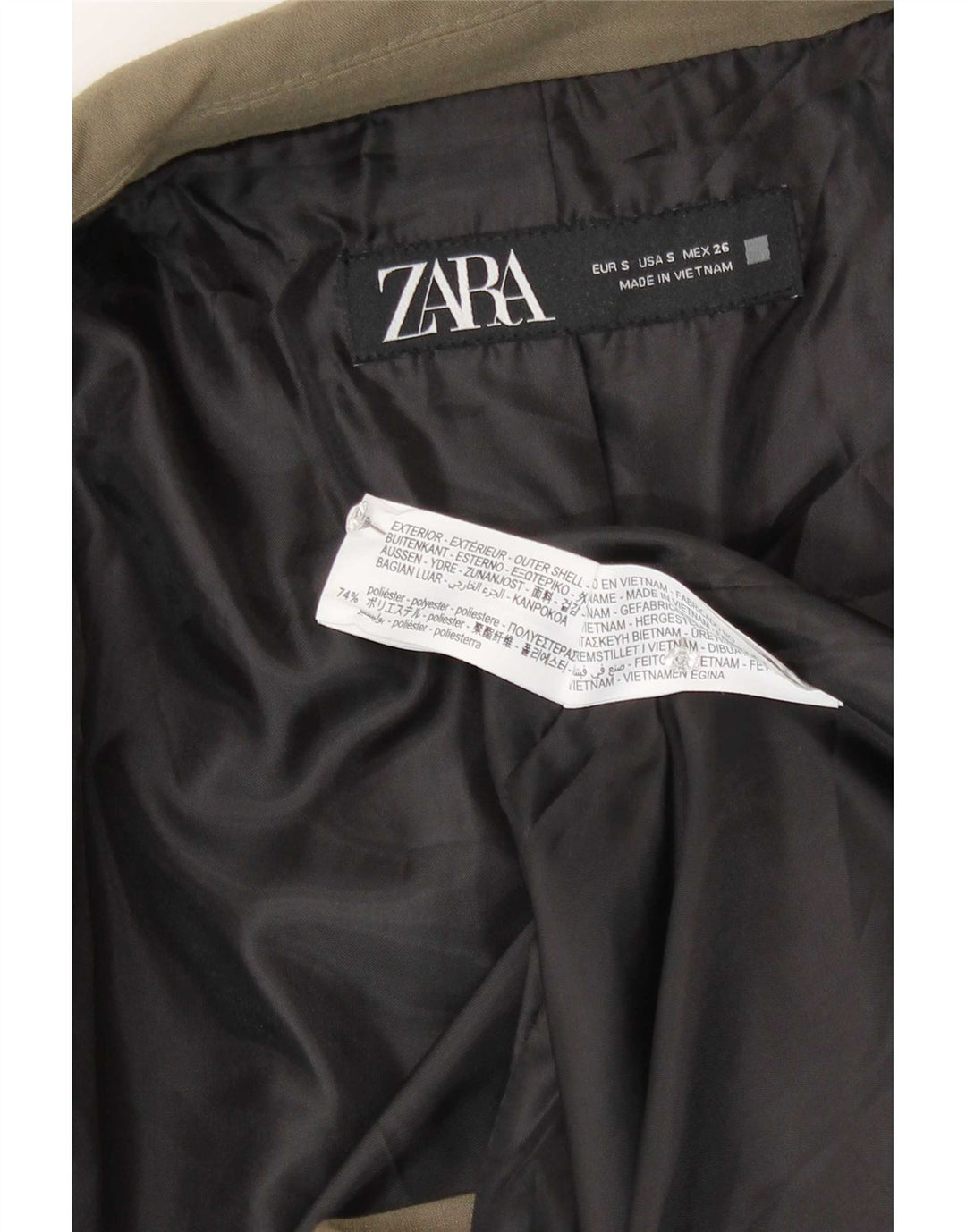 Damska marynarka oversize z podwójnymi piersiami Zara UK 10 Small Khaki