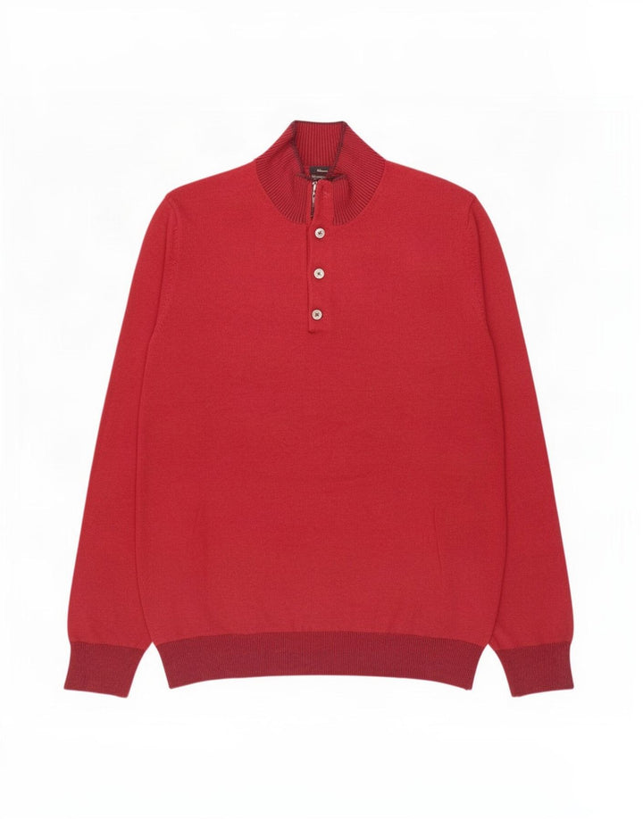 Męski sweter zapinany na guziki Massimo Dutti XL, bordowa bawełna
