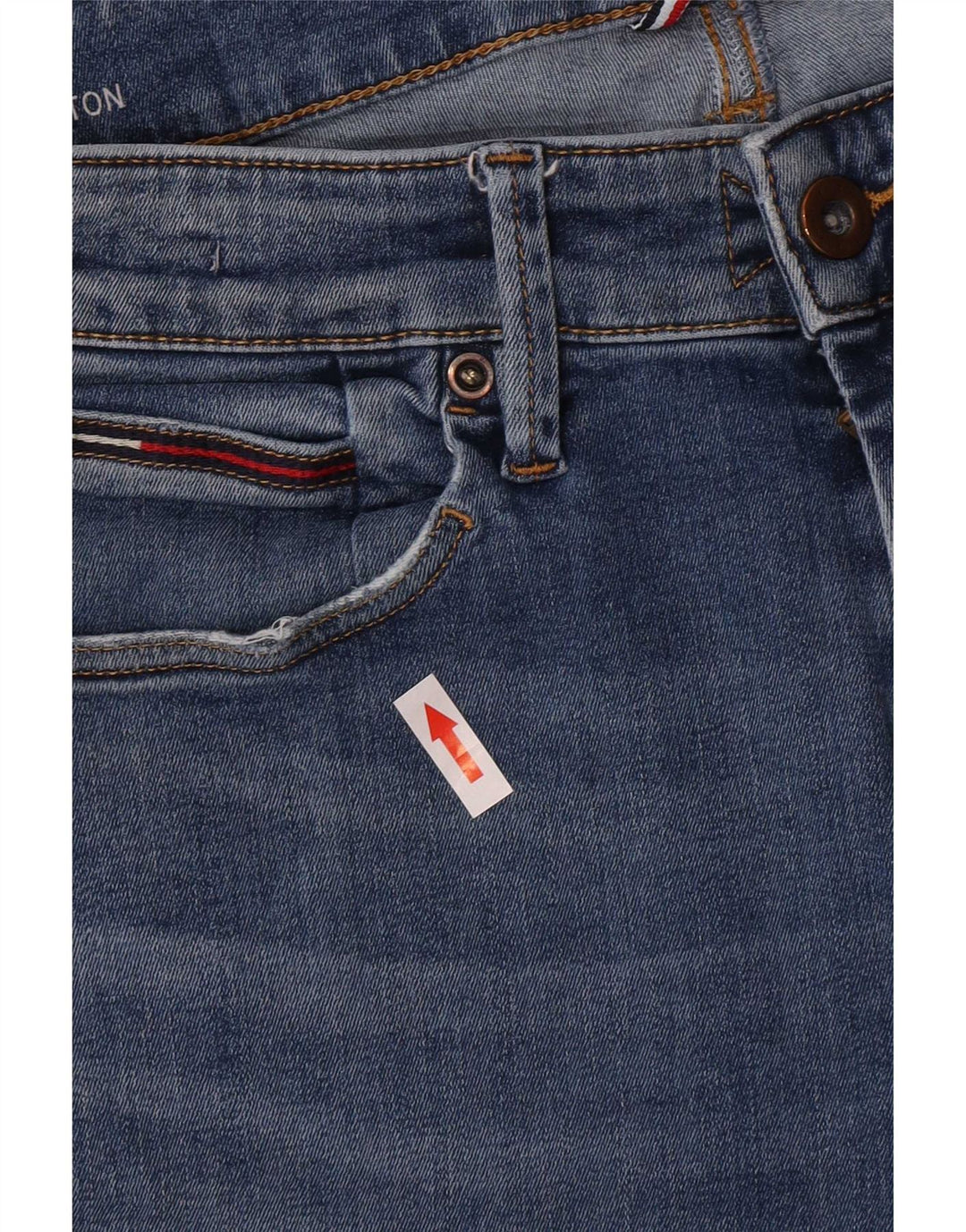 Tommy Hilfiger Męskie Scanton Distressed Denim Spodenki średnie W33 Niebieski