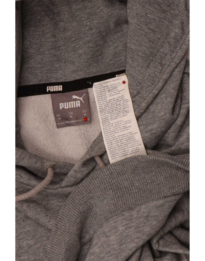 Męski sweter z kapturem Puma z grafiką, średnioszary, bawełniany w cętki