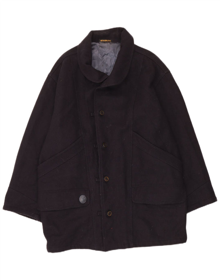 Płaszcz męski Trussardi Jeans UK 40, duży, granatowy, wełniany, klasyczny